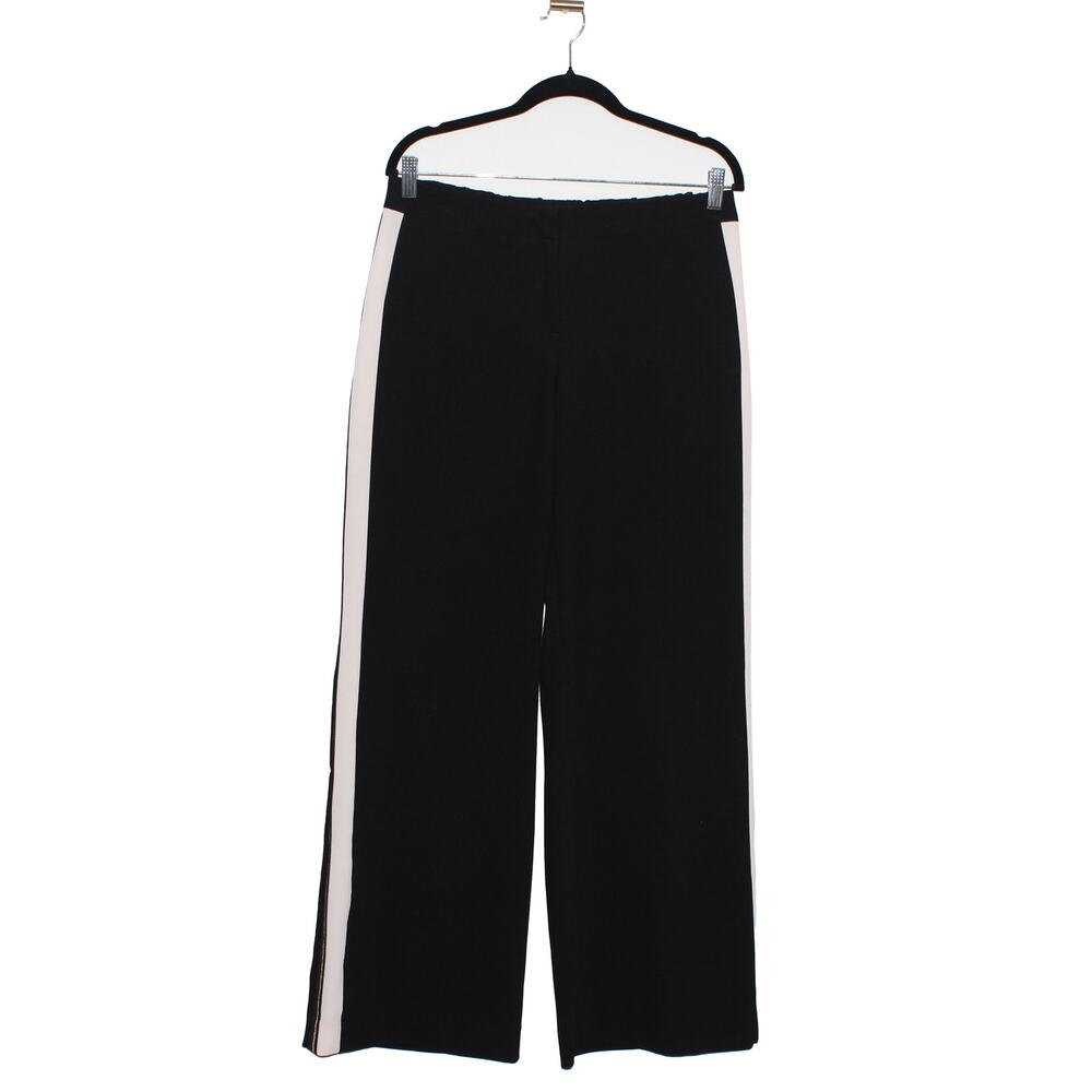 Apt. 9 Black Trouser Pants with White Gold Stripe Detail Size 12